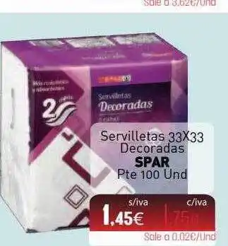 Cuevas Cash Servilletas 33x33 decoradas spar oferta