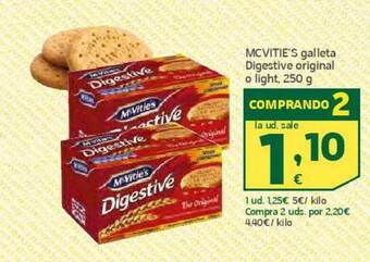 HiperDino Mcvitie's galleta digestive original o light oferta