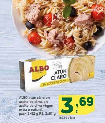 HiperDino Albo atún claro en aceite de oliva en aceite de oliva virgen extra o natural oferta