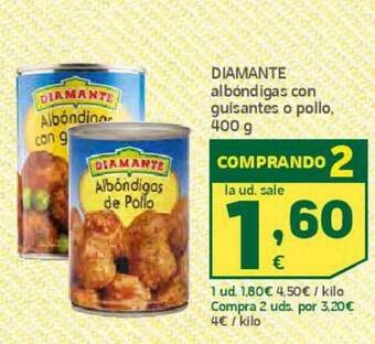 HiperDino Diamante albóndigas con guisantes o pollo oferta