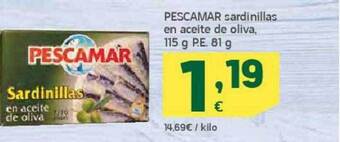 HiperDino Pescamar sardinillas en aceite de oliva oferta