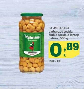 HiperDino La asturiana garbanzos cocido alubia cocida o lenteja natural oferta