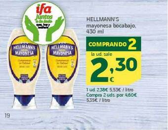 HiperDino Hellmann's mayonesa bocabajo oferta