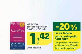 HiperDino Carefree protegeslip cotton flexiform oferta