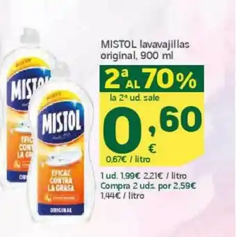 HiperDino 2° al 70% mistol lavavajillas original oferta