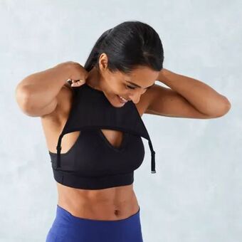 Decathlon Sujetador top deportivo fitness sujeción alta mujer domyos negro oferta