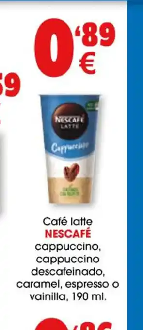 TOP Cash & Carry Café Latte Nescafé Cappuccino Cappuccino Descafeinado Caramel Espresso o Vainilla 190ml oferta