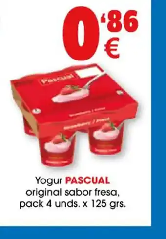 TOP Cash & Carry Pascual Yogur Original sabor Fresa Pack 4unds oferta