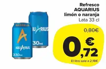 Carrefour Market Refresco aquarius limón o naranja lata 33 cl oferta