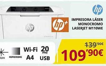 Hp impresora láser monocromo laserjet m110we