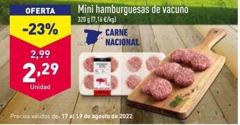 ALDI Mini Hamburguesas de Vacuno oferta