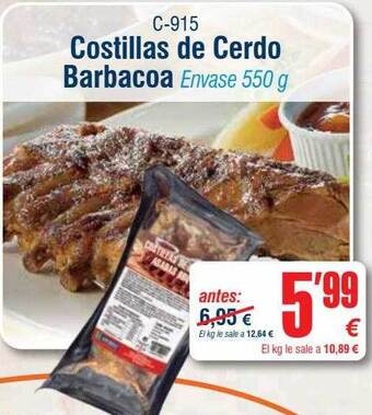 Abordo Costillas de cerdo barbacoa oferta
