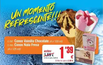 Abordo Conos vainilla chocolate conos nata fresa oferta