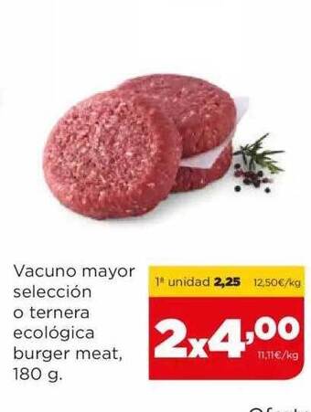 Alimerka Vacuno mayor selección o ternera ecológica burger meat oferta
