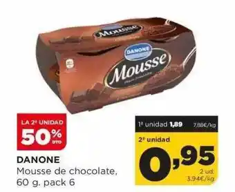 Alimerka La 2° unidad 50% dto danone mousse de chocolate oferta