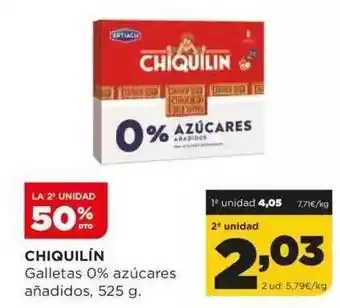 Alimerka La 2a unidad 50% dto chiquilín galletas 0% azúcares añadidos oferta