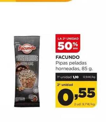 Alimerka La 2a unidad 50% dto facundo pipas peladas horneadas oferta