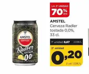 Alimerka La 2a unidad 70% amstel cerveza radler tostada 0.0% oferta