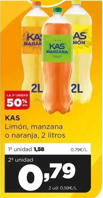 Alimerka La 2a unidad 50% dto kas limón manzana o naranja oferta