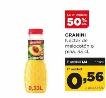 Alimerka La 2a unidad 50% dto granini néctar de melocotón o piña oferta