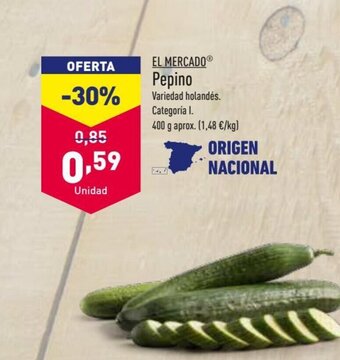 ALDI El Mercado Pepino oferta