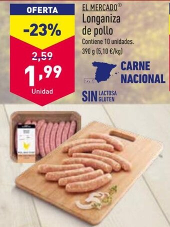 ALDI El Mercado Longaniza de Pollo oferta