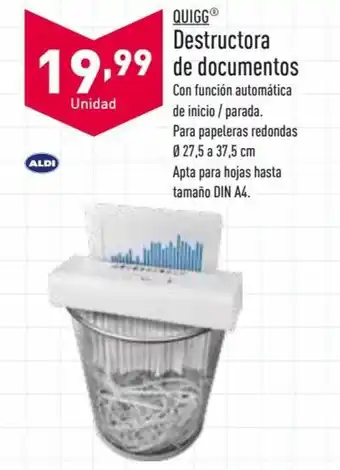 ALDI Quigg Destructora de Documentos oferta