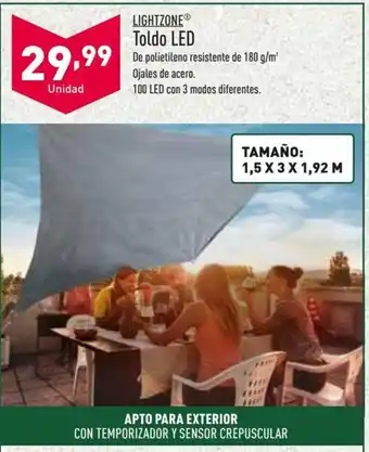 ALDI Toldo LED Lightzone oferta