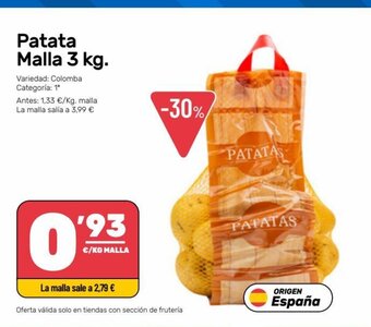 AhorraMas Patata Malla 3kg oferta