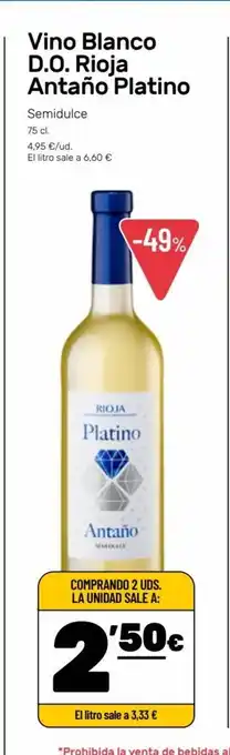 AhorraMas Vino Blanco D.O Rioja Antaño Platino oferta