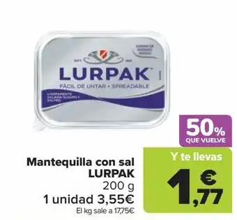Carrefour Market Mantequilla con sal lurpak 200 g oferta