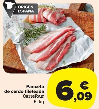 Carrefour Market Panceta de cerdo fileteada carrefour el kg oferta