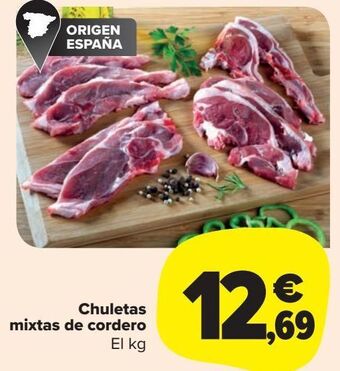 Carrefour Market Chuletas mixtas de cordero el kg oferta