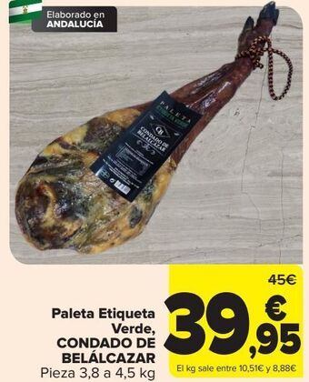 Carrefour Paleta etiqueta verde, condado de belálcazar oferta