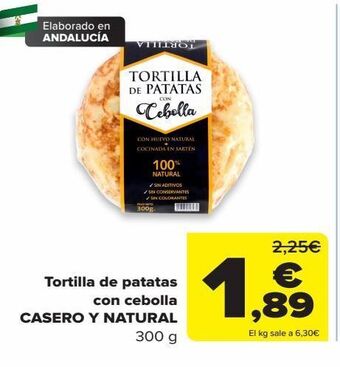 Carrefour Tortilla de patatas con cebolla casero y natural oferta
