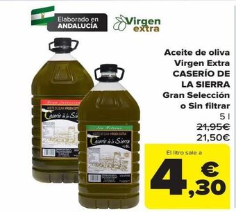 Carrefour Aceite de oliva virgen extra caserío de la sierra gran selección o sin filtrar oferta