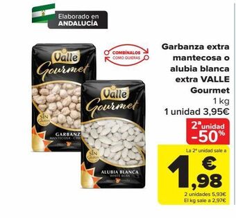 Carrefour Garbanza extra mantecosa o alubia blanca extra valle gourmet oferta