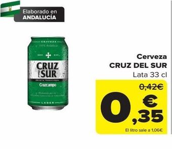 Carrefour Cerveza cruz del sur oferta