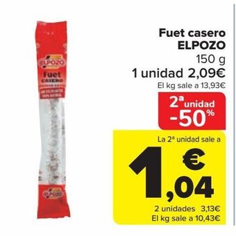 Carrefour Fuet casero el pozo oferta