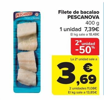 Carrefour Filete de bacalao pescanova oferta