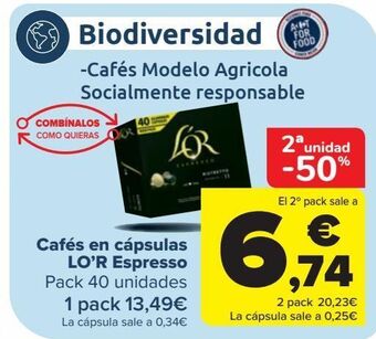 Carrefour Café en cápsulas l'or espresso oferta