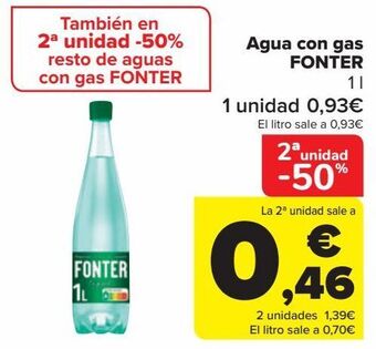 Carrefour Agua con gas fonter oferta