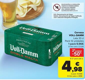 Carrefour Cerveza voll-damm oferta