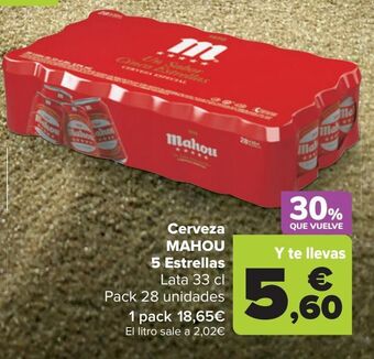 Carrefour Cerveza mahou oferta