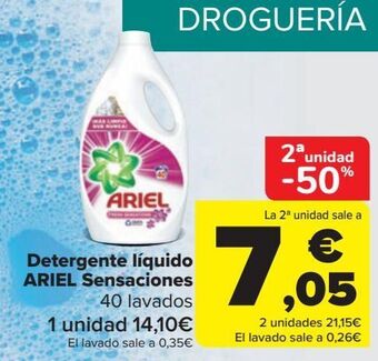 Carrefour Detergente líquido ariel senmsaciones oferta