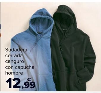 Carrefour Sudadera cerrada canguro con capucha hombre oferta