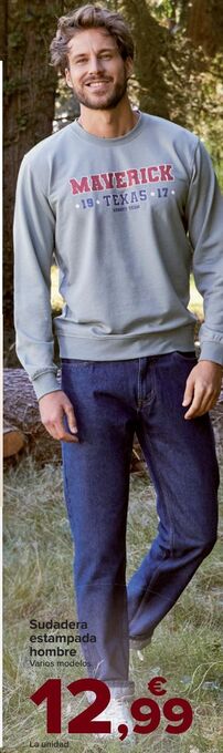 Carrefour Sudadera estampada hombre oferta