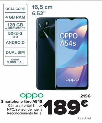 Carrefour Smartphone libre a54s oppo oferta