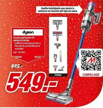 MediaMarkt Dyson Escoba Aspiración V11 Absolute Extra oferta
