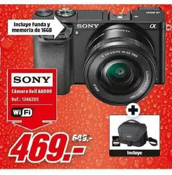 MediaMarkt Soni Cámara Evil A6000 oferta